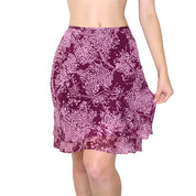 Y2K Pink Silk Printed Skirt (XS)