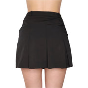 90s Italian Pleated Black Mini Skirt (S)