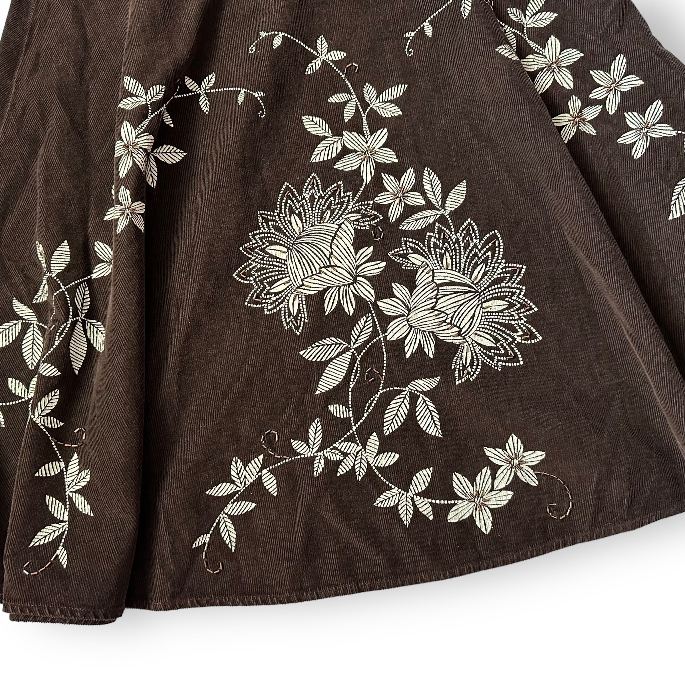 Brown Corduroy Midi Skirt (M)