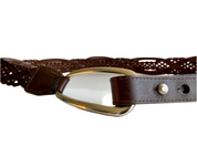 Brown breaded Leather belt