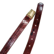 Vintage Burgundy Genuine Snakeskin Belt