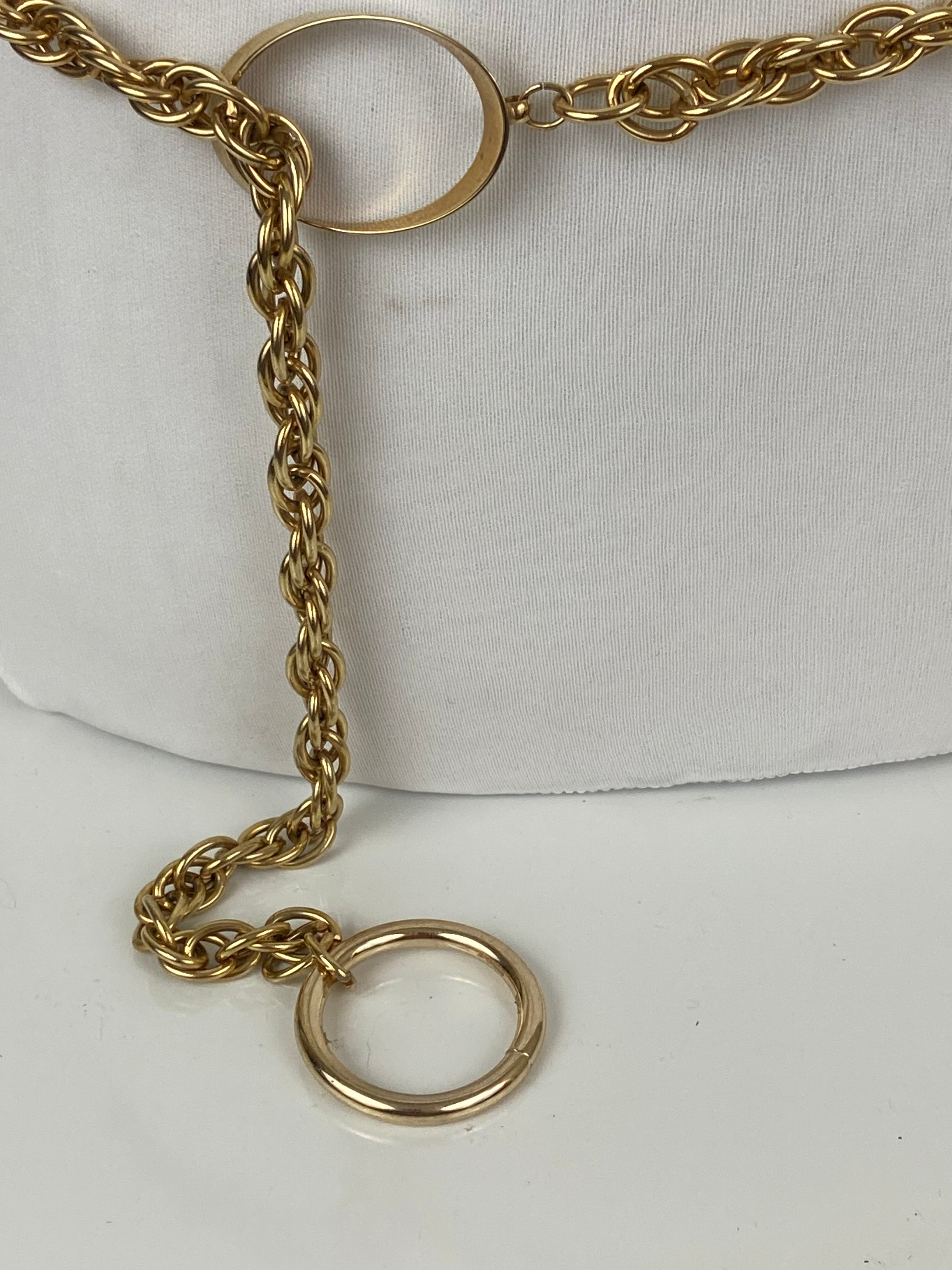 Boho Style Gold Tone Chain
Hook Buckle Belt