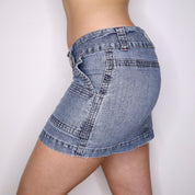 Y2K Low Waisted Denim Mini Skirt (S) 