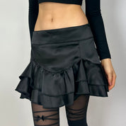 Morgon De Toi Nior Satin Flare Mini Skirt (s/m)