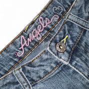 Y2K Angels Low Rise Flare Jeans (M)