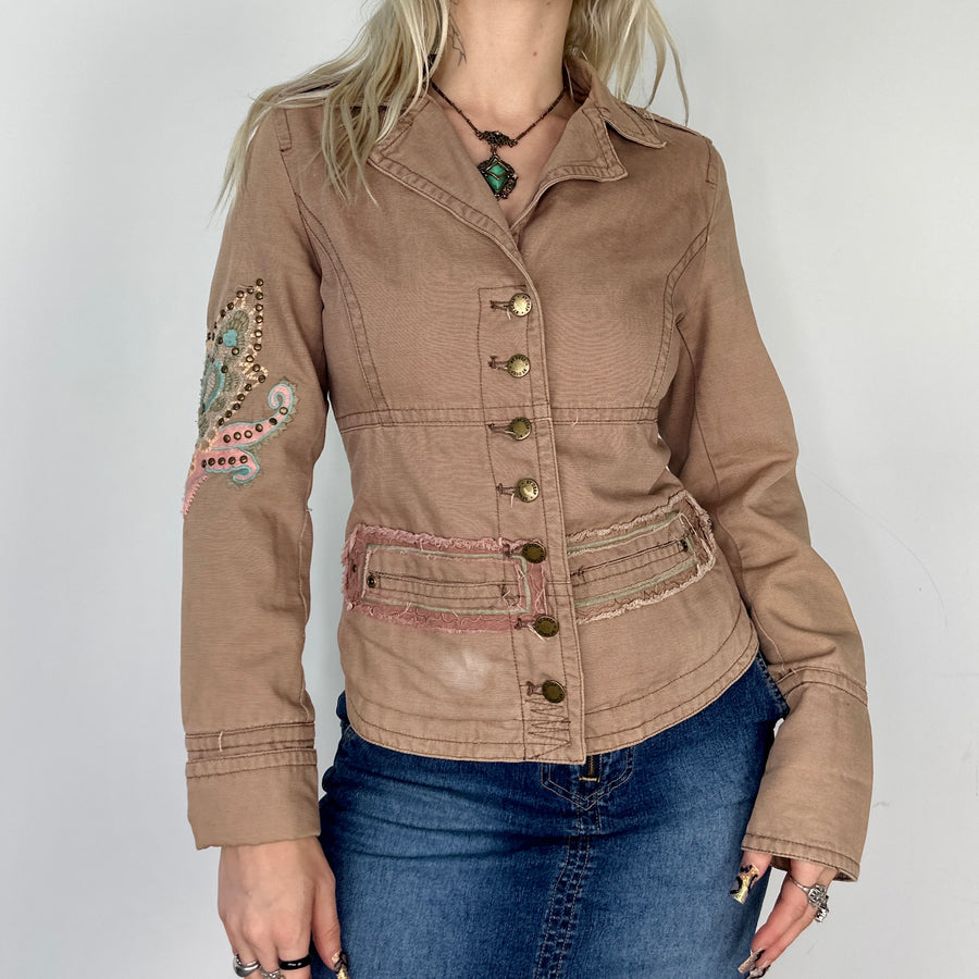Embroidered Canvas Light Jacket (S/M)