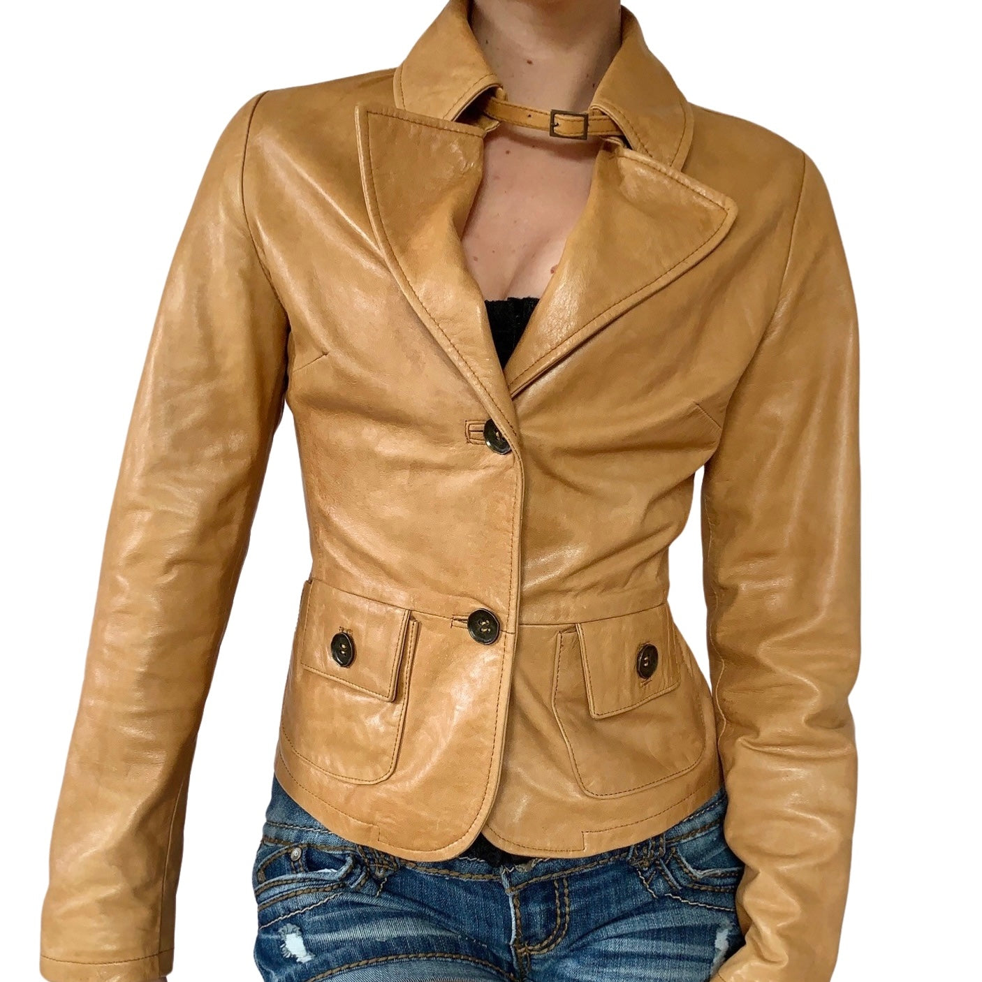 Italian Leather Blazer (S)