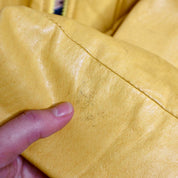 Y2K Sexy Yellow Leather Moto Jacket (XXS)