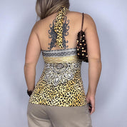 Caché Animal Print Halter Top (S)