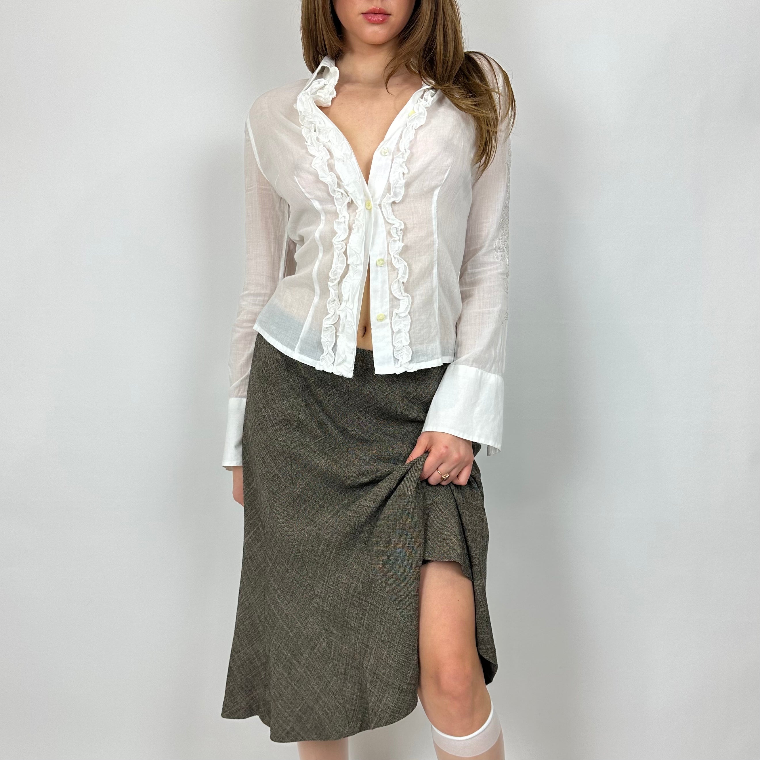90's Paneled Flare Midi Skirt (S)