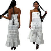 2000s Boho Cotton Maxi Dress (M/L)