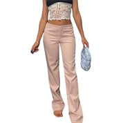 2000s light pink mid rise trouser pants straight leg fit (XS)