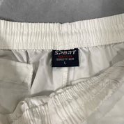 2000s white baggy nylon sweatpants (XS/M)