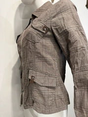 Vintage Plaid Utility Dual Zip Jacket (M)