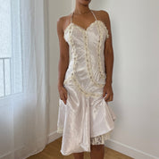 Vintage Italian Halter Asymmetric Dress (XS/S)