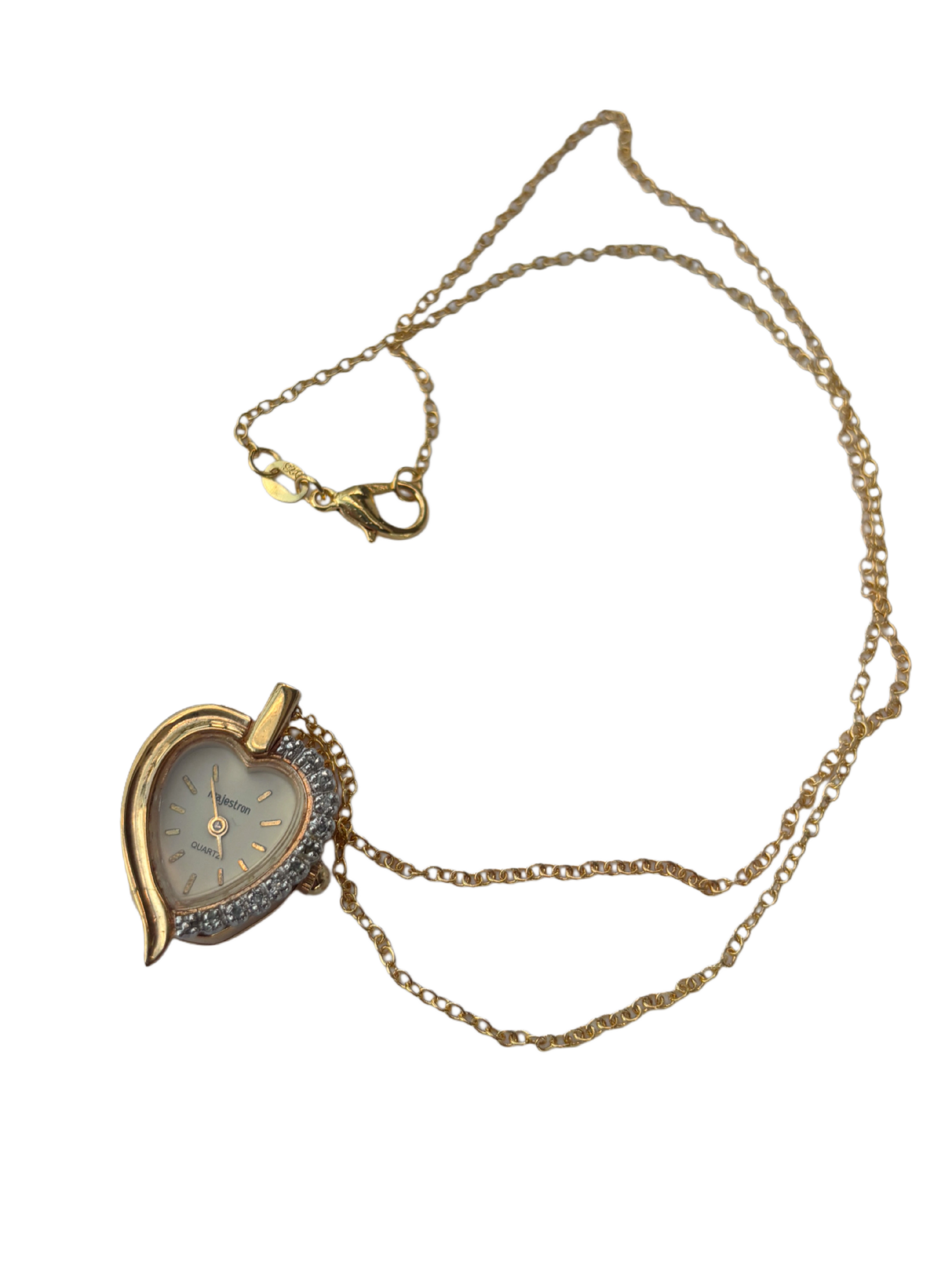 Vintage Heart Watch Necklace