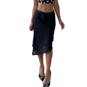 Vintage Italian Asymmetric Mesh Skirt (XS)
