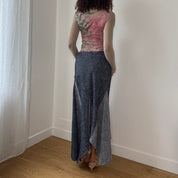 Vintage Euro Patchwork Mesh Top (XS/S)