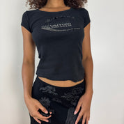 Just Cavalli Rhinestone Logo Tee (XS)