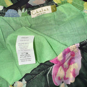 Vintage Floral Pixie Hem Midi Skirt (L)