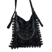 Vintage Studded Black Hobo Bag