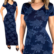 90s Slinky Floral Maxi Dress (L)