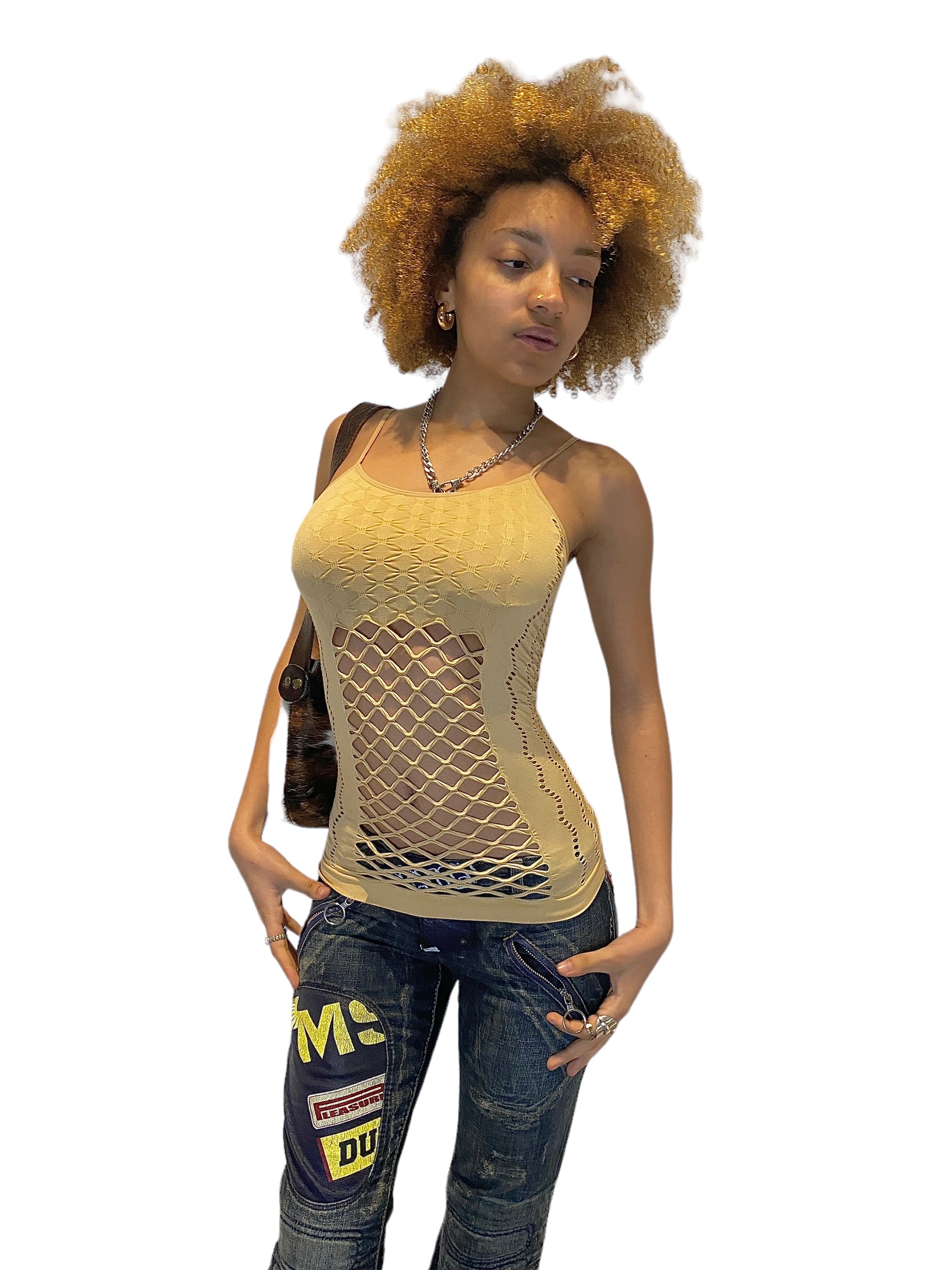 Deadstock fishnet dance top subversive basics top (S)