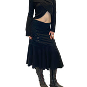 Vintage Parisian Gothic Midi Skirt (S/M)