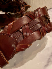 Leather brown waist belt