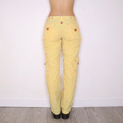 Y2K Yellow Low Waisted Cargo Pants (M)