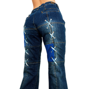 Early 2000s Sporty Lace Up Jeans (M/L)
