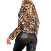Italian Vintage Mesh Leopard Top (M)
