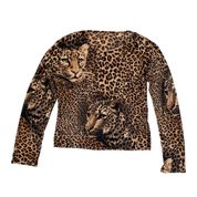 Italian Vintage Mesh Leopard Top (M)
