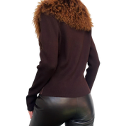 Early 2000s Mongolian Lamb Fur & Suede Leather Jacket (S/M)