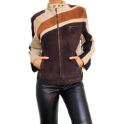 Vintage Genuine Suede Leather Moto Jacket (S/M)