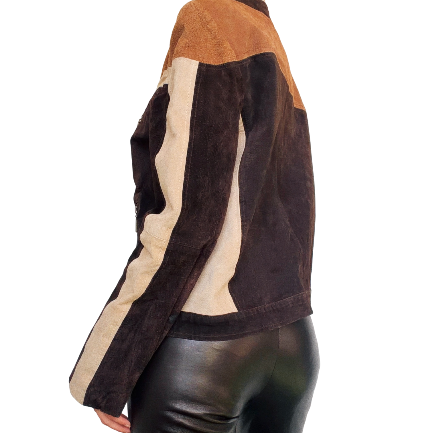 Vintage Genuine Suede Leather Moto Jacket (S/M)