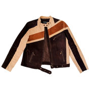 Vintage Genuine Suede Leather Moto Jacket (S/M)