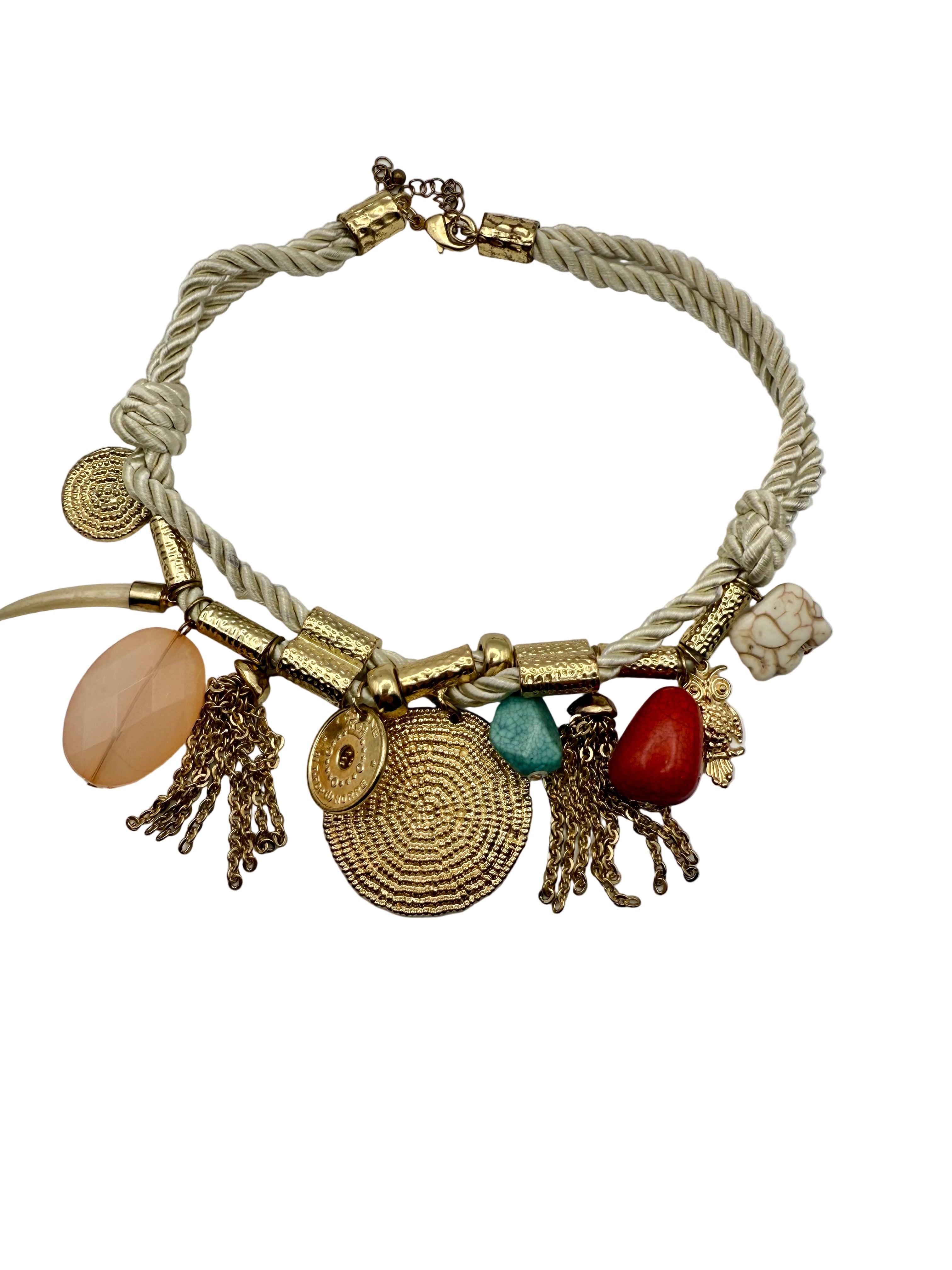 Gold Charm Rope Necklace