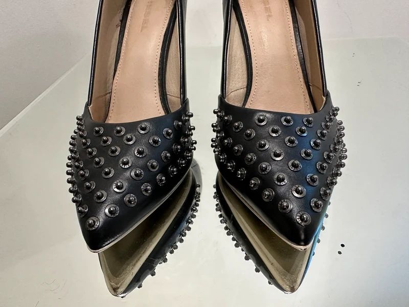 Vintage Diesel Studded Pointed Toe Court Heels (UK 4 US 6 EU 37)
