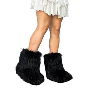 Y2K Black Faux Fur Yeti Boots (7.5)