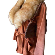 70s Burnt Orange Suede Jacket (XS)