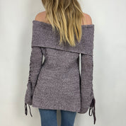 2000s Lavender Cold Shoulder Knit Sweater (S/M)