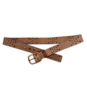 Y2K Gold Studded Leather Belt (M/L)