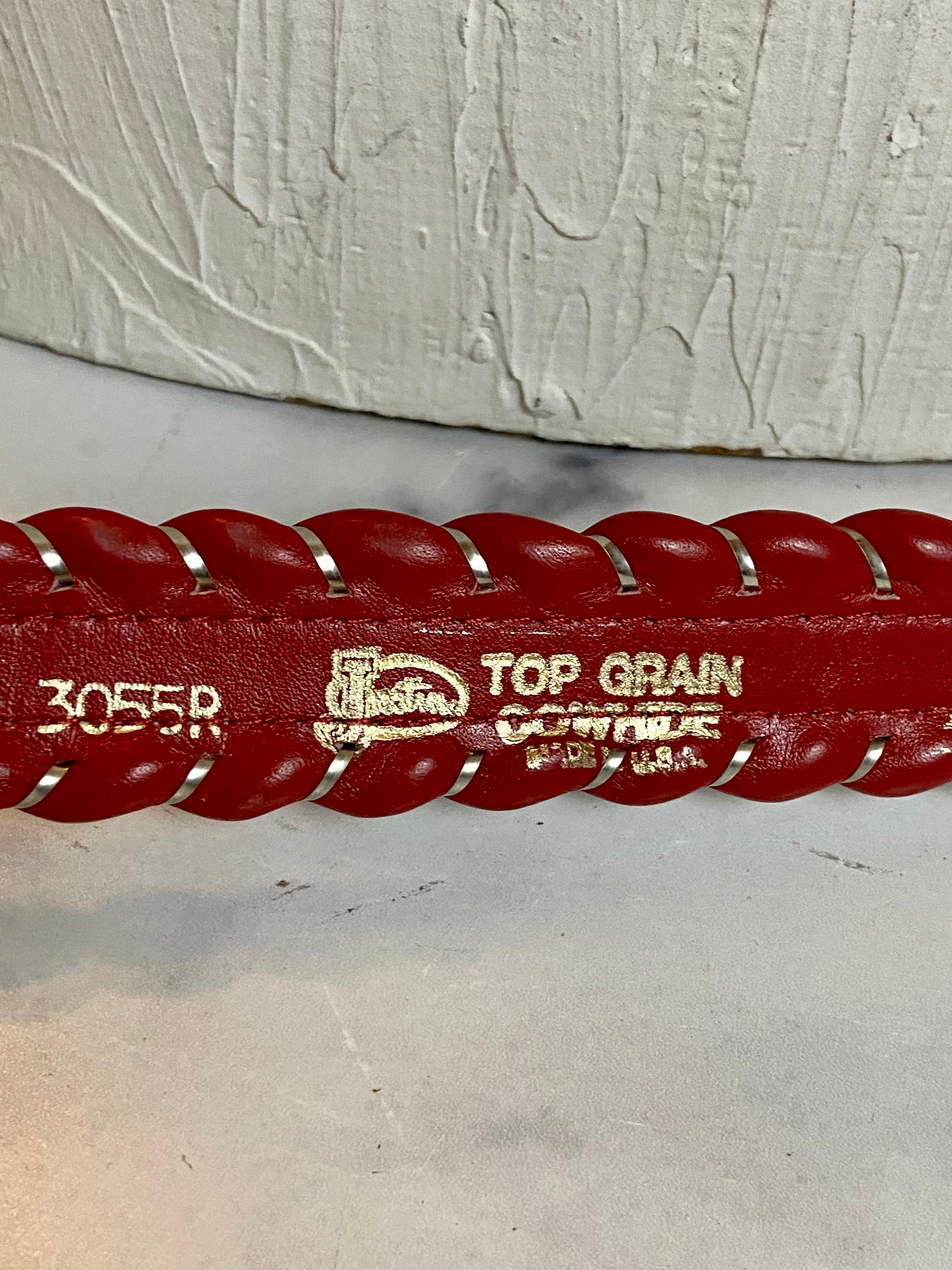 Justin red leather belt