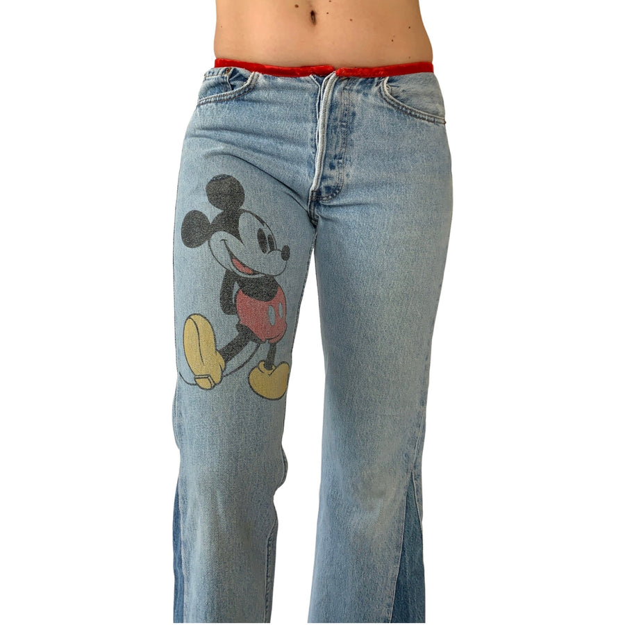 Reworked Mickey Jeans (XS)