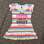 Angel Blue Rainbow Striped Mini Dress (XS/S)