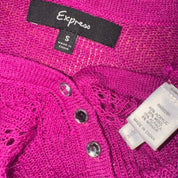 Express Pointelle Knit Cropped Cardigan (S)