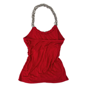 Cherry Red Chain Halter Top (M/L)