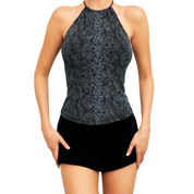 90s Sparkly Snakeskin Halter Top (XS/S)