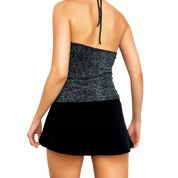 90s Sparkly Snakeskin Halter Top (XS/S)